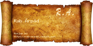 Rab Árpád névjegykártya