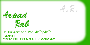 arpad rab business card